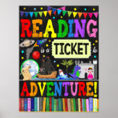 Lezen is een Ticket to Adventure Classroom Poster (Voorkant)