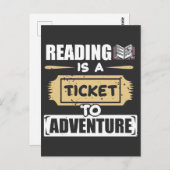 Lezen is een Ticket to Adventure Library Reader Briefkaart (Voorkant / Achterkant)