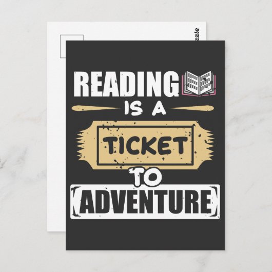 Lezen is een Ticket to Adventure Library Reader Briefkaart (Voorkant / Achterkant)