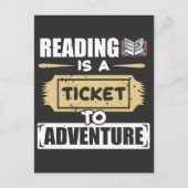 Lezen is een Ticket to Adventure Library Reader Briefkaart (Voorkant)