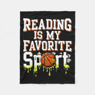Lezen is favoriete sport grappige basketbal drip fleece deken