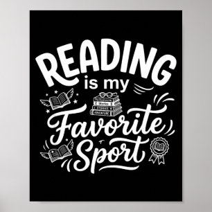 Lezen is favoriete sport grappige bibliothecaris b poster