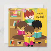 Lezen is Fun Birthday Invitation Kaart (Voorkant)