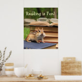 Lezen is Fun Chipmunk Poster (Keuken)