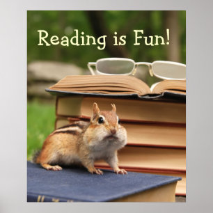 Lezen is Fun Chipmunk Poster