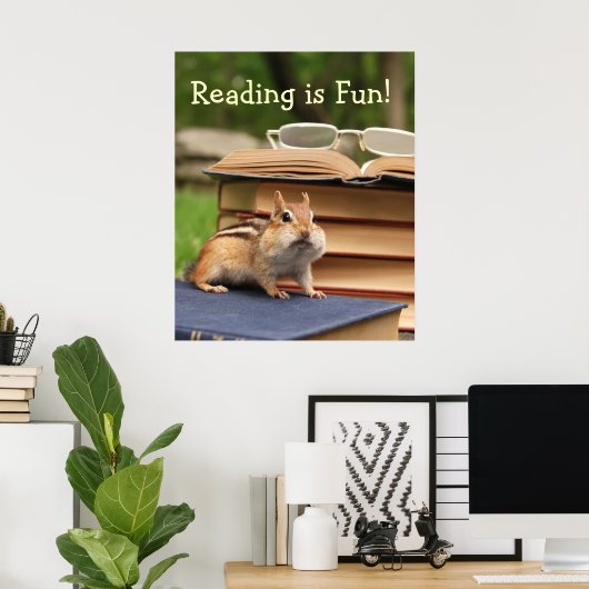 Lezen is Fun Chipmunk Poster (Thuiskantoor)