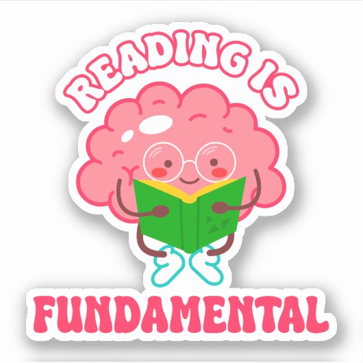 Lezen is fundamenteel! Offertes slepen Sticker (Voorkant)
