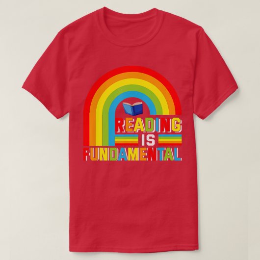Lezen is fundamentele poëzie-handworm en boekherke t-shirt (Design voorkant)