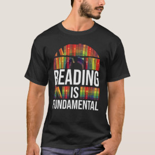 Lezen is fundamentele poëzie-handworm en boekherke t-shirt