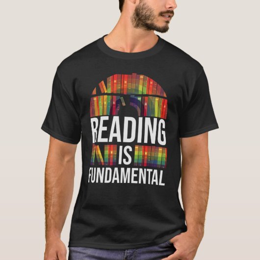 Lezen is fundamentele poëzie-handworm en boekherke t-shirt (Voorkant)