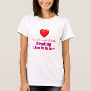 Lezen is goed voor mijn hart t-shirt