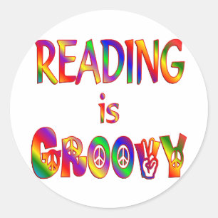Lezen is Groovy Ronde Sticker