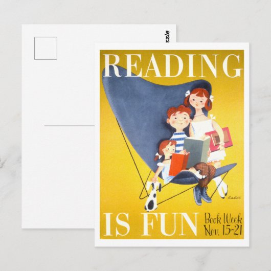  "Lezen is leuk" Boek Week Poster Briefkaart (Voorkant / Achterkant)
