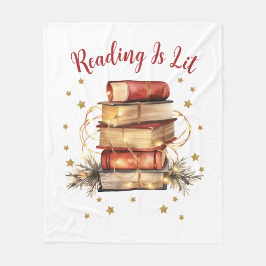 Lezen is leuk, Boekliefhebber Fleece Deken (Voorkant)