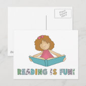 Lezen is leuk! briefkaart (Voorkant / Achterkant)