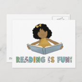 Lezen is leuk! briefkaart (Voorkant / Achterkant)
