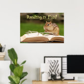 Lezen is leuk! Chipmunk Poster (Thuiskantoor)
