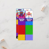 Lezen is leuk, kat, robot bladwijzer kaart (Voorkant / Achterkant in situ)