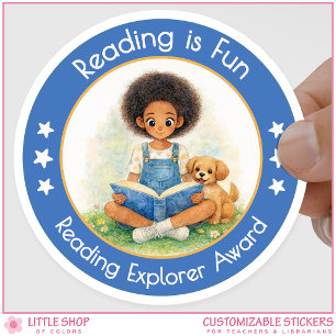 Lezen is leuk Reading Explorer Award Ronde Sticker