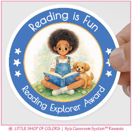 Lezen is leuk Reading Explorer Award Ronde Sticker