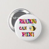 Lezen is leuk ronde button 5,7 cm (Voorkant /achterkant)