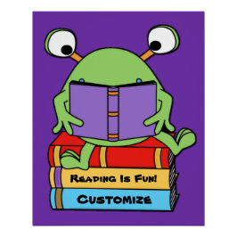 Lezen is leuk schattig boek liefdevolle alien perfect poster