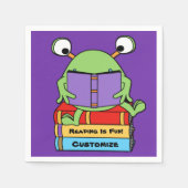 Lezen is leuk schattig boek liefdevolle alien servet (Voorkant)