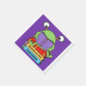 Lezen is leuk schattig boek liefdevolle alien servet (Hoek)