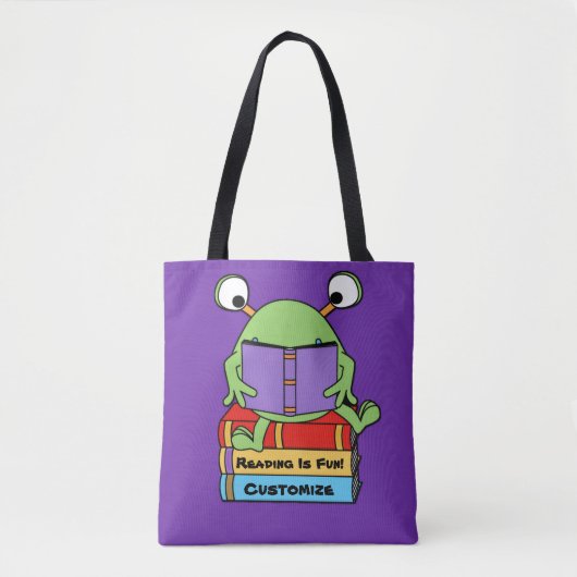 Lezen is leuk schattig boek liefdevolle alien tote bag (Voorkant)