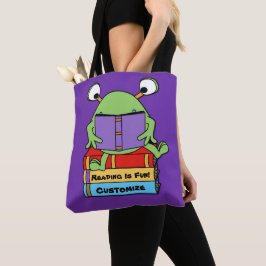 Lezen is leuk schattig boek liefdevolle alien tote bag
