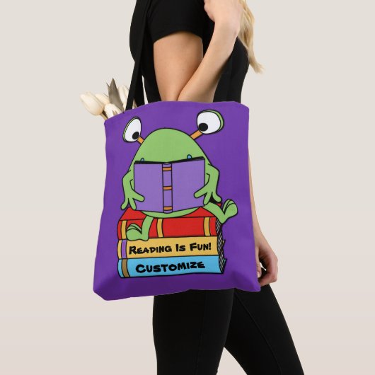 Lezen is leuk schattig boek liefdevolle alien tote bag (Dichtbij)