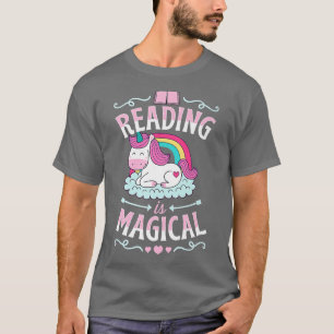 Lezen is Magical Cute Unicorn Book Literacy Advo T-shirt