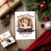 Lezen is magisch sneeuwvlokontwerp feestdagenkaart