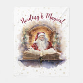 Lezen is magisch sneeuwvlokontwerp fleece deken (Voorkant)