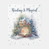 Lezen is magisch sneeuwvlokontwerp fleece deken (Voorkant)