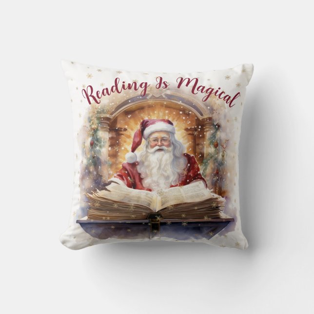 Lezen is magisch sneeuwvlokontwerp kussen (Voorkant)