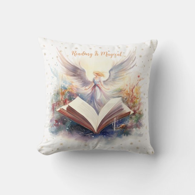 Lezen is magisch sneeuwvlokontwerp kussen (Voorkant)