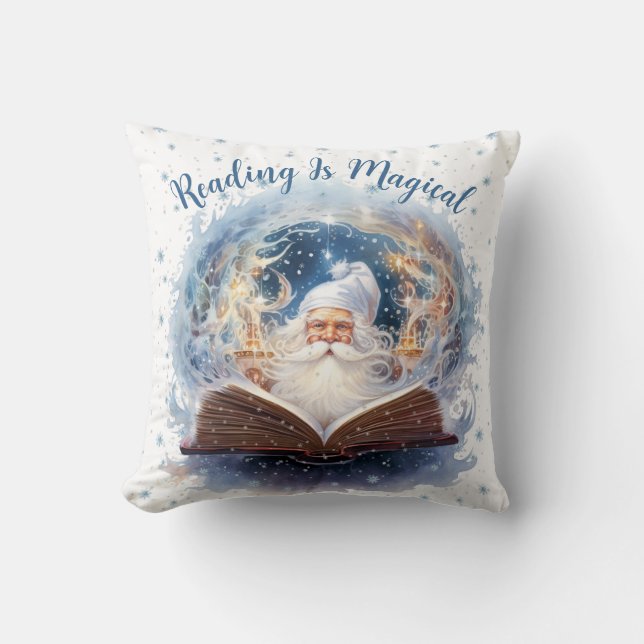 Lezen is magisch sneeuwvlokontwerp kussen (Voorkant)