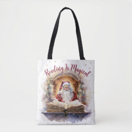 Lezen is magisch sneeuwvlokontwerp tote bag