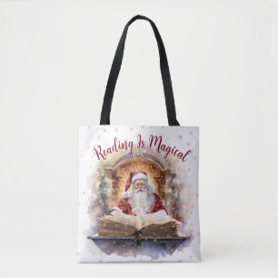 Lezen is Magisch Sneeuwvlokontwerp Tote Bag