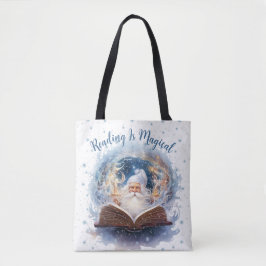 Lezen is magisch sneeuwvlokontwerp tote bag