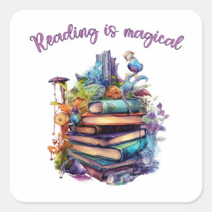 Lezen is Magisch Vierkante Sticker