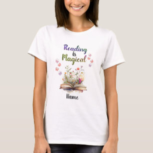 Lezen is Magische Boek Liefhebbers Quote Trendy Wh T-shirt