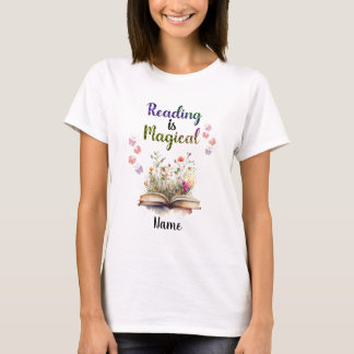 Lezen is Magische Boek Liefhebbers Quote Trendy Wh T-shirt