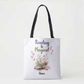 Lezen is Magische Boek Liefhebbers Quote Trendy Wh Tote Bag (Voorkant)