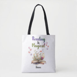 Lezen is Magische Boek Liefhebbers Quote Trendy Wh Tote Bag