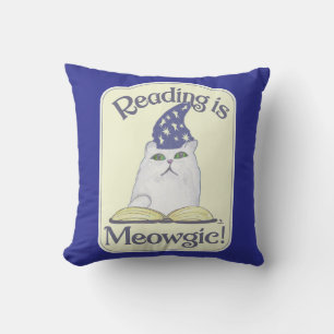 Lezen is Magische Katten Pret Cartoon Kunst Kussen