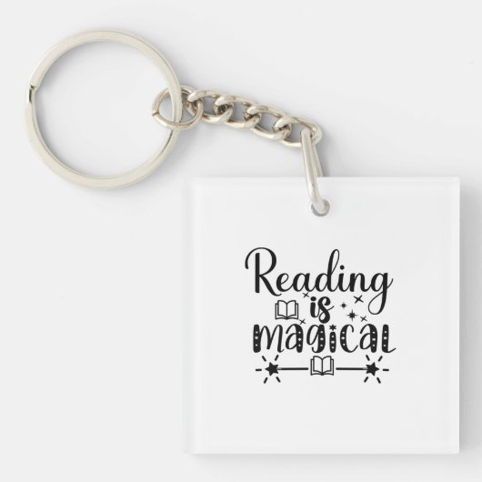 Lezen is Magische Kunst Lezen Sleutelhanger (Voorkant)