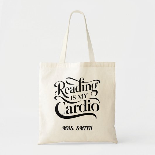  lezen is mijn cardio-lerarengeschenk tote bag (Voorkant)