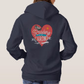 Lezen is mijn cardio rode hart wasbeer hoodie (Achterkant)